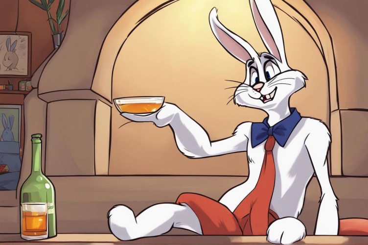 Sorry, this is all that DeviantArt AI program can do with 'Shut up, Drunk Bugs Bunny'