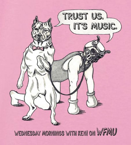 The Trust Us Its Music T-shirt, by Daisy Freedman. Yours for a pledge (at the "Pledge Now" link above) of $75 or more!