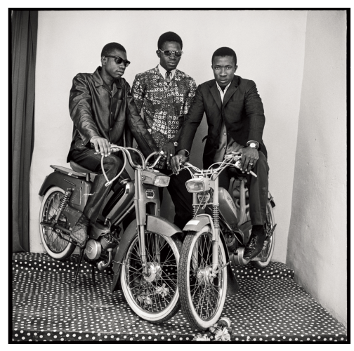 Les trois amis avec motos by Malick Sidibé 1975