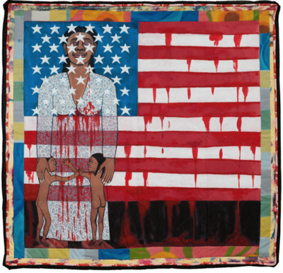 the flag is bleeding #2 by Faith Ringgold, 1997