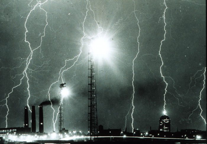 ​Zapped transmission tower (National Oceanic and Atmospheric Administration)
