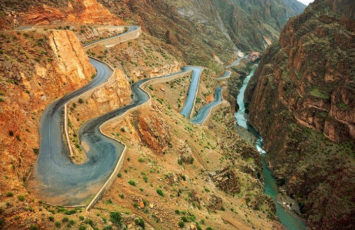 Morocco's Tisdrin Pass, second most winding road in the world<br>(Stelvio Pass, in the Italian Alps, is considered number one.)