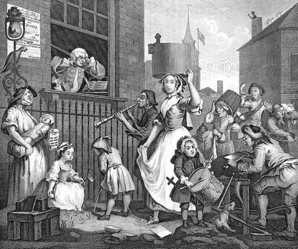 William Hogarth, The Enraged Musician, 1741.