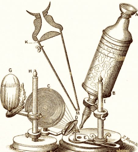 Robert Hooke's microscope, 1665.