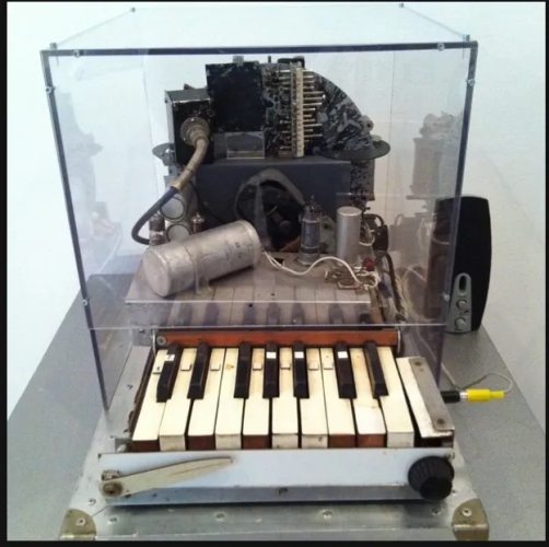 The rhythmicon, the first drum machine, invented in 1930 by American composer Henry Cowell and Russian physicist Leon Theremin.