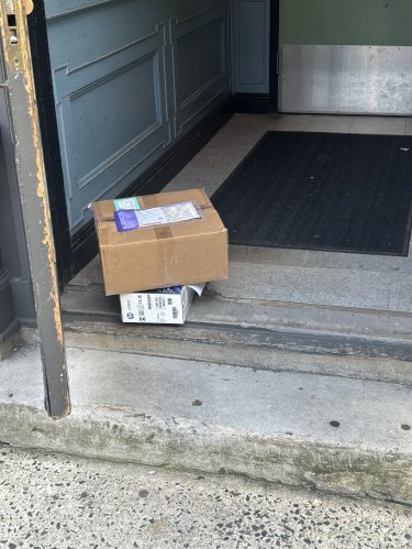 The Stolen Package (Not Pictured: Sign which read "Please stop stealing our valuables!")