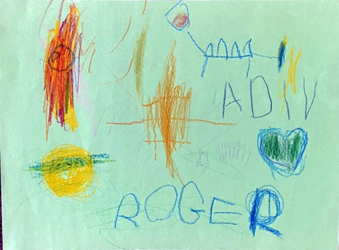 Hi Roger! My name is Adiv and I’m 4 1/2 and I’m holding a toy capybara right now. I made you a supernova and Saturn, and a DoggySaurus. A DoggySaurus is a half dog and half ankylosaurus. And I made an outer space object.