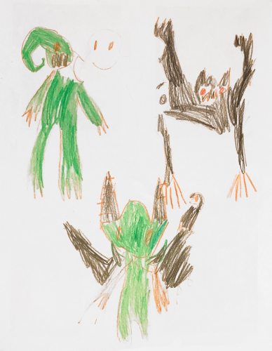 Ghost, goblin and bat by Ramona, age 5. Send your original art to doubledip@wfmu.org to have it featured!