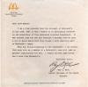 See the Letter from Ray Kroc